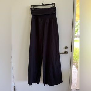 XCVI fold over wide leg pants NWT boho lagenlook  100% cotton black